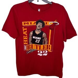 NBA Miami Heat Jimmy Butler mens short sleeve Red Crew neck T-Shirt size Medium